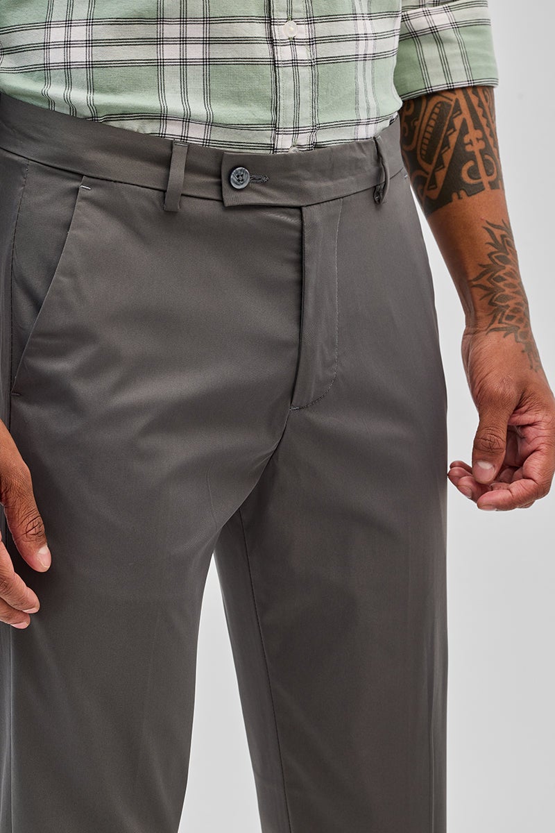 SNITCH Grey Slim Fit Chinos - Image 5